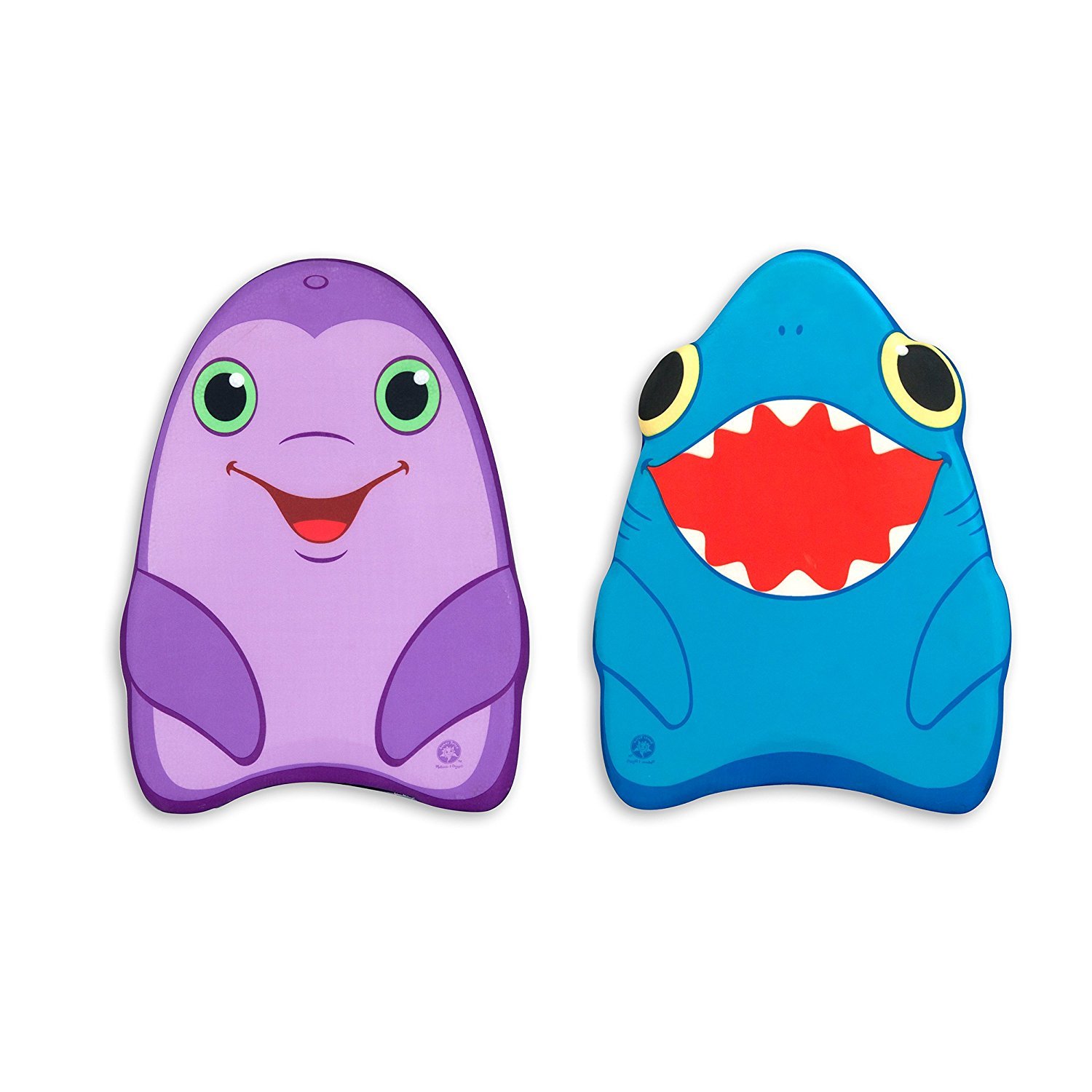 Melissa & Doug Sunny Patch Dolphin and Shark Kickboards - Learn-to-Swim Pool Toys (Set of 2)