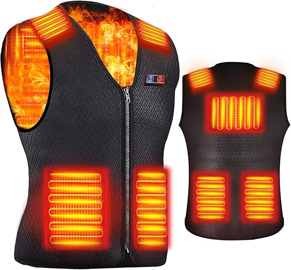 Amazon 電熱ベスト 最新版 分別温度設定 加熱ベスト ヒートジャケット 超軽量 7つ加熱エリア ヒーターベスト 3段階温度調整 電熱ジャケット 防寒服 発熱ベスト Usb給電式 スリムタイプ 洗濯可能 男女兼用 ベスト 通販