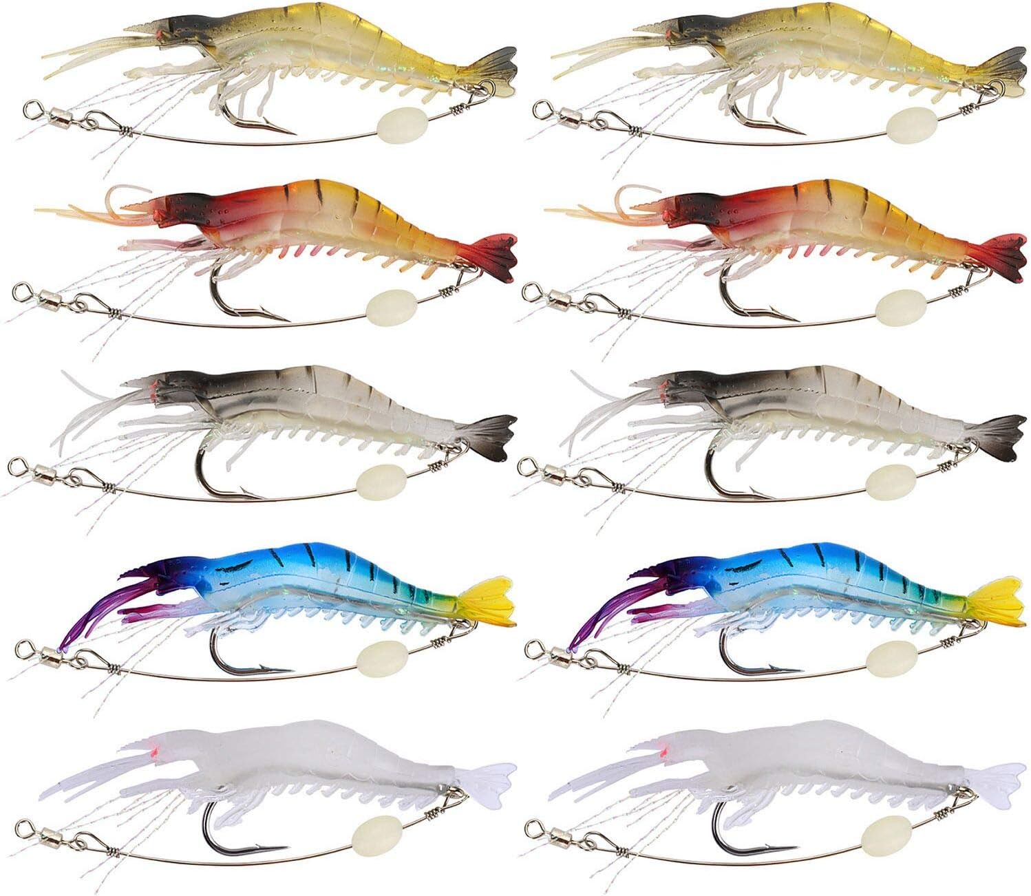 Goture Soft Lures Shrimp Bait Set, Freshwater/Saltwater, Trout Bass Salmon, 12 Piece : Sports & Outdoors