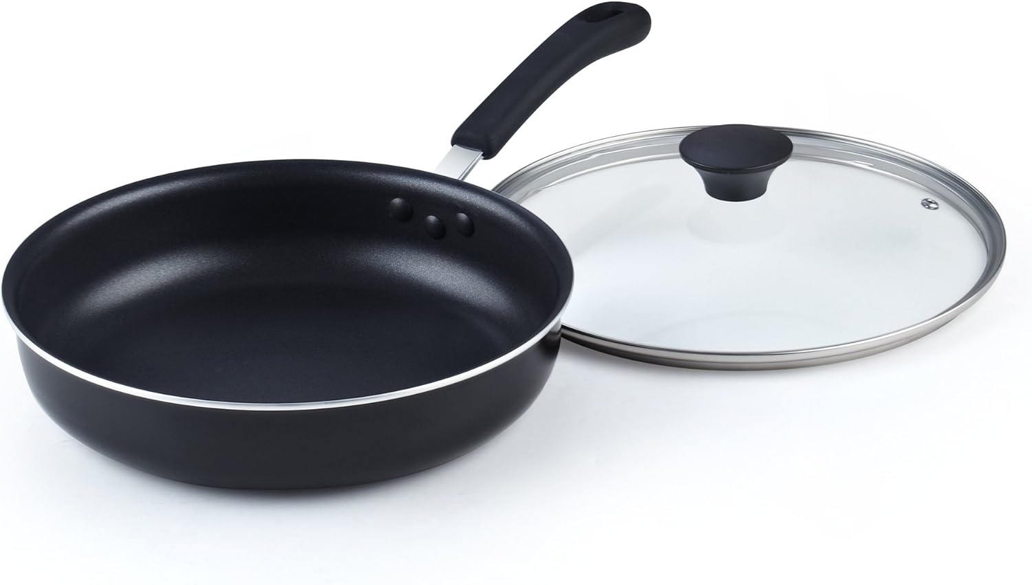 Cook N Home Nonstick Deep Fry Jumbo Cooker with Lid, Black 10.5-Inch Saute Pan: Kitchen & Dining
