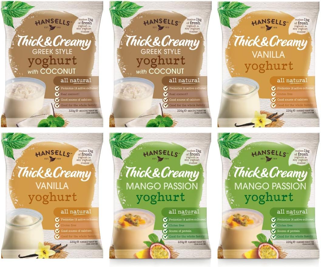 6X Sachets Hansells Flavoured Yoghurt Mixed Pack Amazon.co.uk Grocery