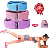 足とお尻のための生地抵抗バンド、3セットのフィットネスバンド完璧なワークアウトバンドスポーツフィットネスバンドストレッチ、女性男性用ホームフィットネス、Crossfit、筋力トレーニング