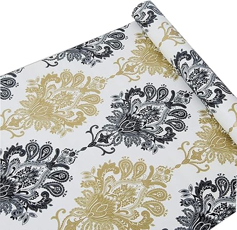 Amazon Com Glow4u Decorative Damask Contact Paper Shelf Drawer
