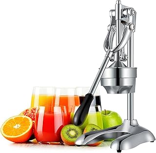 OZAVO Saftpresse manuell, Hebel Zitronenpresse, Zitruspresse, rostfrei Orangen-Limettenpresse Squeezer aus Edelstahl, Profi Juicer Entsafter, Ohne Strom
