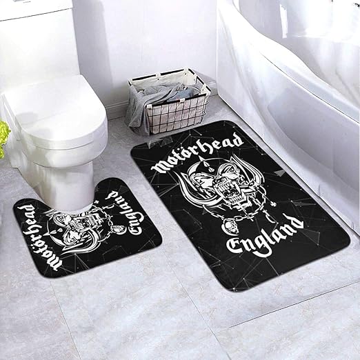 Amazon Com Vv8vjboy0d 2 Piece Non Slip Bathroom Rug Set Band Motorhead U Shaped Contour Bath Mat Toilet Bathroom Antiskid Pad 24 35 4 Home Kitchen