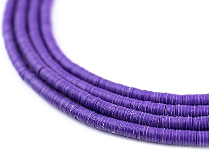 Amazon Com Thebeadchest Purple Vinyl Phono Record Beads 3mm Ghana African Disk 32 Inch Strand Handmade Arts Crafts Sewing