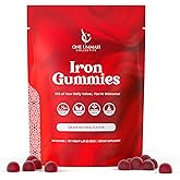 Halal Certified Iron Gummies - Vegan Iron 20mg Gummy Supplement with Vitamin C - Non-Constipation, High Absorption, & Accurate Dosing - 60 Count, Tasty Berry Flavor