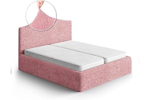 PAULATO BY GA.I.CO. Bed Headboard & Frame Cover - Head Board Covers - Soft Polyester Fabric Cover - 1-Piece Form Fit Stretch Furniture Slipcover - Microfibra Collection (Coral Pink, Queen)