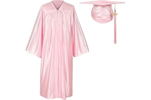 Erligo Unisex Shiny Graduation Gown and Cap Set with Tassel for Middle High School Bachelor