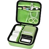 ALKOO Case Compatible with NIIMBOT B21 / B1 Label Maker Wireless Thermal Label Printer, Holder for Inkless Label Maker & Labeling Tapes Refills, with Mesh Pocket for Cable Accessories (Green)