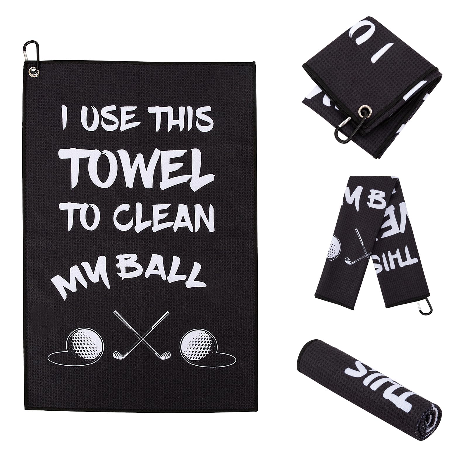 Golf Towel,Funny Golf Gifts for Men,Novelty Golf Towels for Golf Bags With Clip,Personalised Golf Towel Clean Golf Balls,Golf Accessories Presents for Men Husband Boyfriend Dad Golfers/Golf Fan