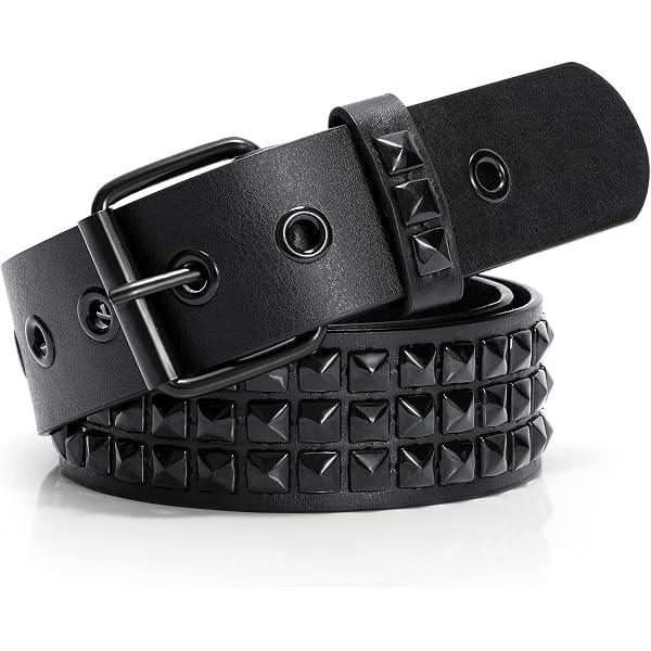 Namzi Punk Leather Belt,Women Men Goth Pyramid Studded  display picture 1