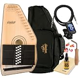 Oscar Schmidt OS120CNE "Birds Eye Maple" Acoustic Electric Autoharp with Gig Bag, Tuner, Polish, Cloth, Tools, FT600 Fine Tuning System, Solid Spruce Top Rock Maple Pin Block
