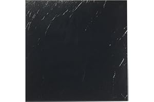 ACHIM HOME FURNISHINGS Nexus Self Adhesive 12-Inch Vinyl Floor Tiles, 20 Tiles - 12" x 12", Black Pattern - Peel & Stick, DIY Flooring for Kitchen, Dining Room, Bedrooms & Bathrooms by Achim Home Decor