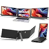 Wixzet Laptop Screen Extender, 14" FHD 1080P Portable Laptop Monitor, Plug and Play Triple Screen Extender, Auto-Adjust Width Dual Monitor for 13–17" Laptops, Compatible with macOS, Wins, Chrome, Dex