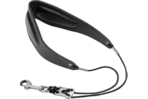 BestSounds Rinastore Saxophone Strap Genuine Leather Sax Neck Strap with Soft Thick Pad for Soprano Tenor Alto Sax and Clarinets Oboes1