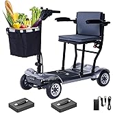 Mobility Scooter PAISEEC D3 Lightweight Mobility Scooter for Senior, 39.7 lbs Folding Mobility Scooters with 2 Batteries, All Terrain Travel Scooter up to 18.6 Miles Airline Approved Mobility Scooters