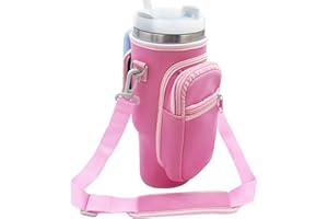 Bexbchh Water Bottle Carrier Bag Sleeve for Stanley Quencher 40oz Tumbler with Handle, Neoprene Water Bottle Sling Bag Sleeve Holder Carrier with Adjustable Shoulder Strap,Stanley Cup Accessories