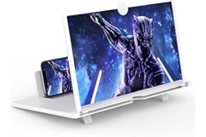 FANLORY 16" Screen Magnifier for Cell Phone,3D HD Magnifying Projector Screen Enlarger for Movies, Videos and Gaming, Foldable Phone Stand with Screen Amplifier,Compatible with All Smartphones (White)