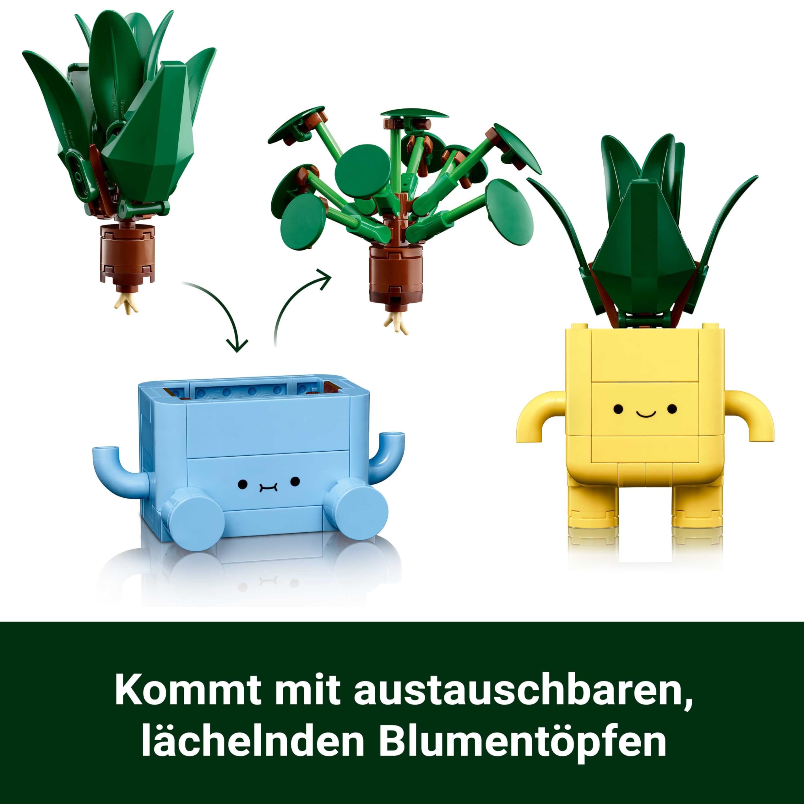 LEGO Botanicals Fröhliche Pflanzen - Spielzeug für Kinder mit 2 Kunstpflanzen, 2 bunten Blumentöpfen & austauschbaren Cartoon-Gesichtern - Geschenkidee für Mädchen ab 9 Jahren - 10349 5
