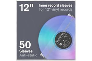 Boundless Audio Vinyl Record Sleeves - 50 x Premium Vinyl Inner Sleeves with Anti-Static Rice Paper & HDPE - Archival 3-Layer