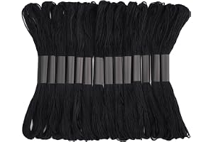14 Skeins Embroidery Floss, Black Embroidery Thread, Friendship Bracelet String, Cross Stitch for DIY Making