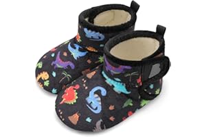 BARERUN Toddler Slippers Girls Boys House Shoes Baby Winter Booties Plush Cozy Kids House Slipper Warm Lightweight Infant Walking Shoes Socks