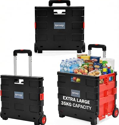 Rainberg Heavy Duty Folding Trolley Box Cart Extra Large 35kg Capacity