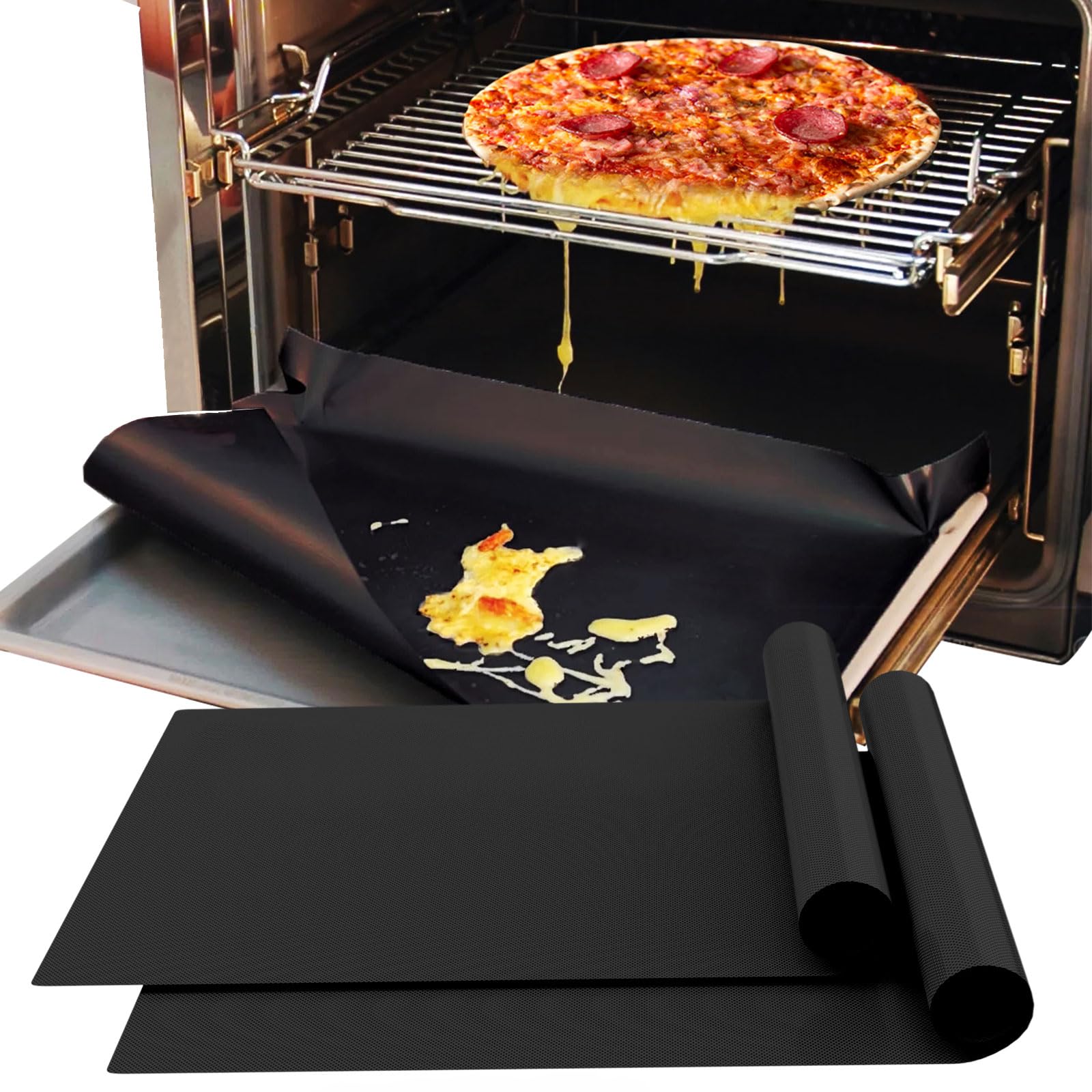 Photo 1 of Demiwise 2 Pack Oven Liners for Bottom of Oven, 16x24 Inch Non-Stick Thick Teflon Oven Mats for Bottom of Oven, Prevent Gunk Spillovers, Odorles, BPA and PFOA Free Reusable Easy to Clean Oven