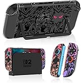 Gurgitat Dockable Protective Case for Nintendo Switch 2 2025 - Cute Cartoon Purple Design Clear TPU Slim Hard Cover for Joycon 2 for Teens Girls Boys