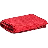 Chemical Guys MIC707 Waffle Weave Glass and Window Microfiber Towel, Red (24" x 16")