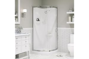 OVE Decors Breeze 32 in. Corner Shower Sliding Door, With Included Walls and Base, Clear Glass and Chrome Finish