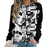 Bengbobar Womens Casual Floral Print Long Sleeve Sweatshirt Oversized Loose Pullover Sweaters Crewneck Daily Wear Tops