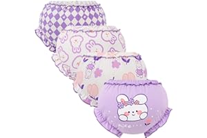Adigau 4 Pack Baby Potty Training Pants Unisex Strong Absorbent Cotton Underpants Cute Soft Underwear 6 Months-6 Years