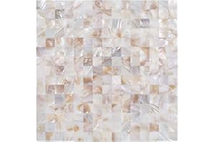Reovatile 10 - Sheet Peel and Stick Mother of Pearl Backsplash for Bedroom and Bathroom, Kitchen Wall Decor Mother of Pearl (Nature, 12" 12")
