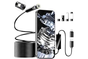 Dual Lens Endoscope Camera with Light, 1920P HD Inspection Camera with 8+1 Adjustable LED Lights, IP67 Waterproof Endoscope, 