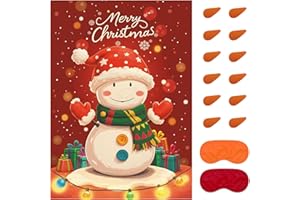 VUSNUD Christmas Game - Pin on the Snowman, Christmas Party Games Decorations Supplies Activities