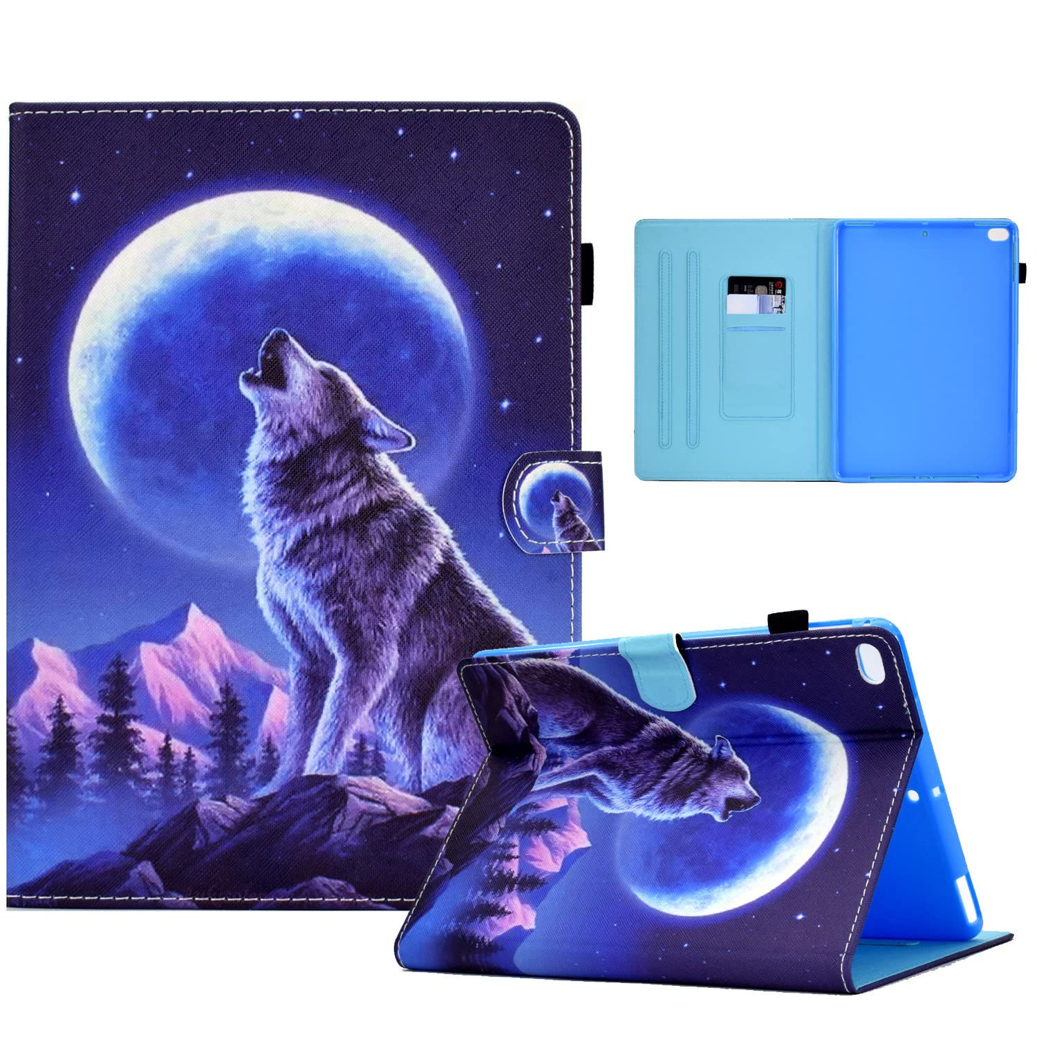 iPad Air 1 2 Case, iPad 9.7 Case 2018/2017, Slim Leather Cute Pattern Auto Sleep Wake Smart Cover Folio Stand Wallet Case for Apple iPad 9.7 Inch 6th 5th Generation, iPad Air 1 2