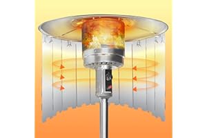 HUALEDI Patio Heater Reflector Shield,(10 Panels) Propane Patio Heaters Heat Deflector Replacement Parts,Enegy Saving,Windshield,Heat Focusing