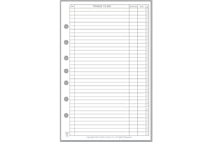 HANDY FORMS Classic Size to Do List Planner Insert, Sized and Punched with 7 Holes for 7-Ring Notebooks Such as Franklin, etc. (5.5" x 8.5")