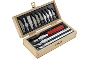 X-ACTO Basic Knife Set | Set Contains 3 Precision Knives, 10 Precision Knife Blades, Wooden Chest for Storage (14 Count)