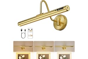 VOLISUN Picture Lights for Wall, 15.7'' Rechargeable Picture Light Battery Operated, 3 Color Temps Cordless Picture Light wit