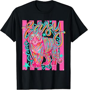 Striped Easy Tiger Funny Sarcastic Cute Girly Summer Beach T-Shirt