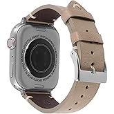 Rugged Genuine Leather Bands Compatible with Apple Watch 49mm 46mm 44mm 45mm 42mm 41mm 40mm 38mm for Women Men, Durable Wide Watch Replacement Straps for iWatch Ultra SE 11 10 9 8 7 6 5 4 3 2 1