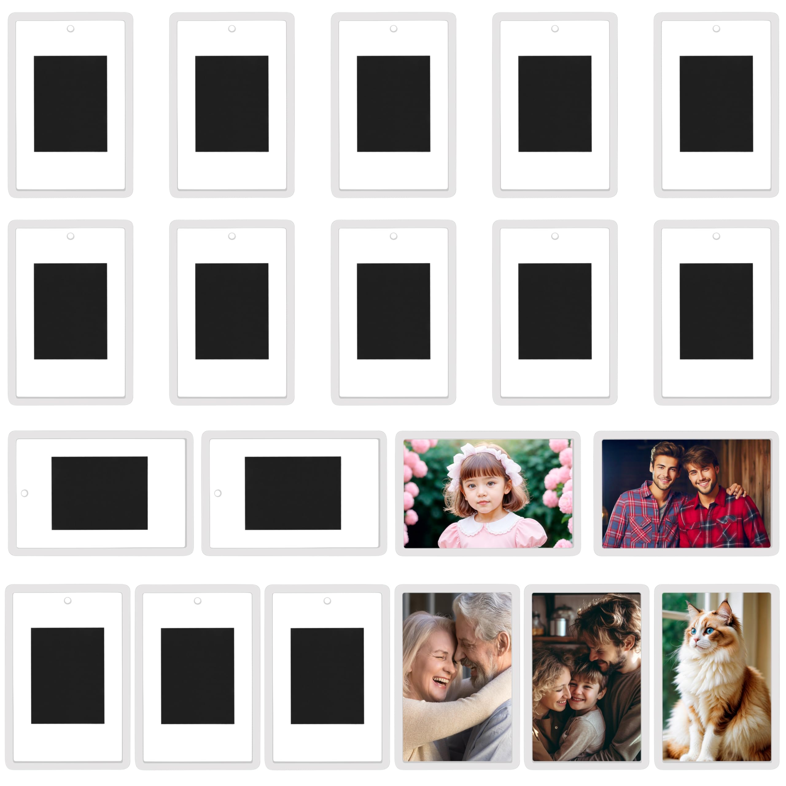 Kurtzy Blank Photo Frame Insert Fridge Magnets (100 Pack) - For Photos 7 x 4.5cm (2.75 x 1.77 inches) - Translucent Clear Acrylic Refrigerator Magnets for Small Photos - Gifts for Family & Friends