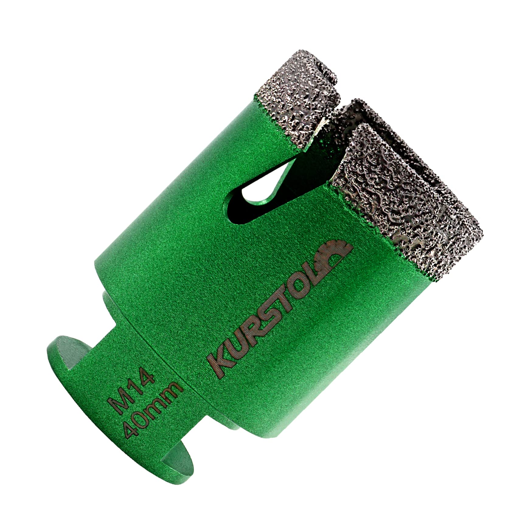 KURSTOL Diamond Core Drill Bits - 40mm with M14 thread Tile Hole Saws for Dry Drilling Porcelain Ceramic Tile Granite Marble Stone Vacuum Brazed Diamond Drill Bit