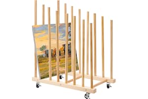 EELLAO Art Storage Rack with Caster Wheels Art Drying Rack Drawing Board Storage Rack Organizer for Art Studios, Artworks, Gallery