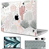 MEEgoodo Case for MacBook Air M4/M3/M2 13.6 inch 2025 2024 2022, Fit Model A3240 A3113 A2681, Compatible with MacBook Air 13 inch, Laptop Hard Shell Case with Keyboard Cover, Cacti