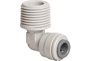 John Guest Acetal Copolymer Tube Fitting, Rigid Elbow, 3/8" Tube OD x 1/4" NPTF Male (Pack of 10)