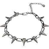 VIRAVENTO Spike Choker Necklace for Women Gothic Spiked Choker Gold Silver Black Bullet Necklace Punk Collar Jewelry
